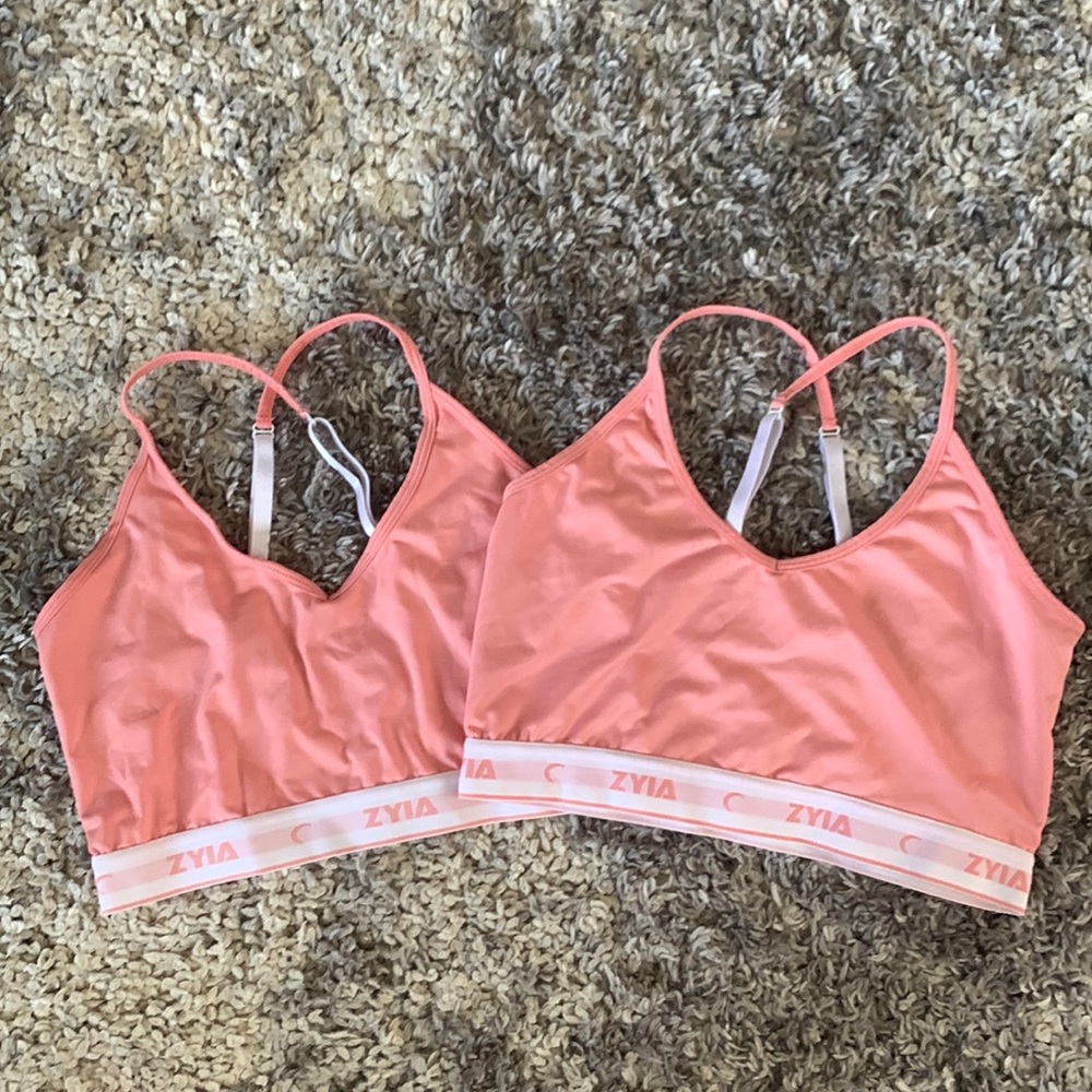 Zyia Pink Comfy Strappy Bra (set of 2) LIKE NEW!